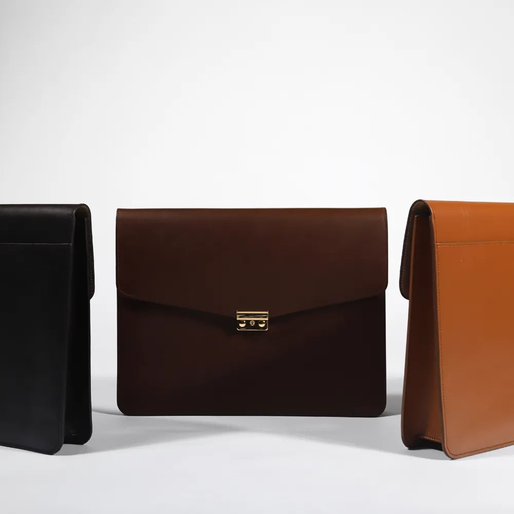 15" Lock Leather Portfolio Case