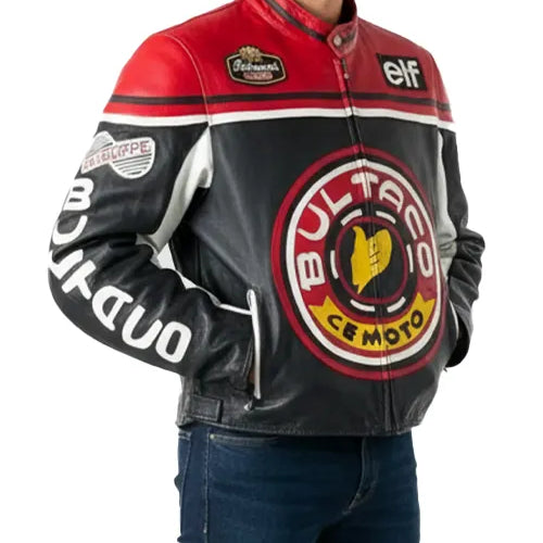Bultaco Cemoto Racing Leather Jacket - Genuine Cowhide