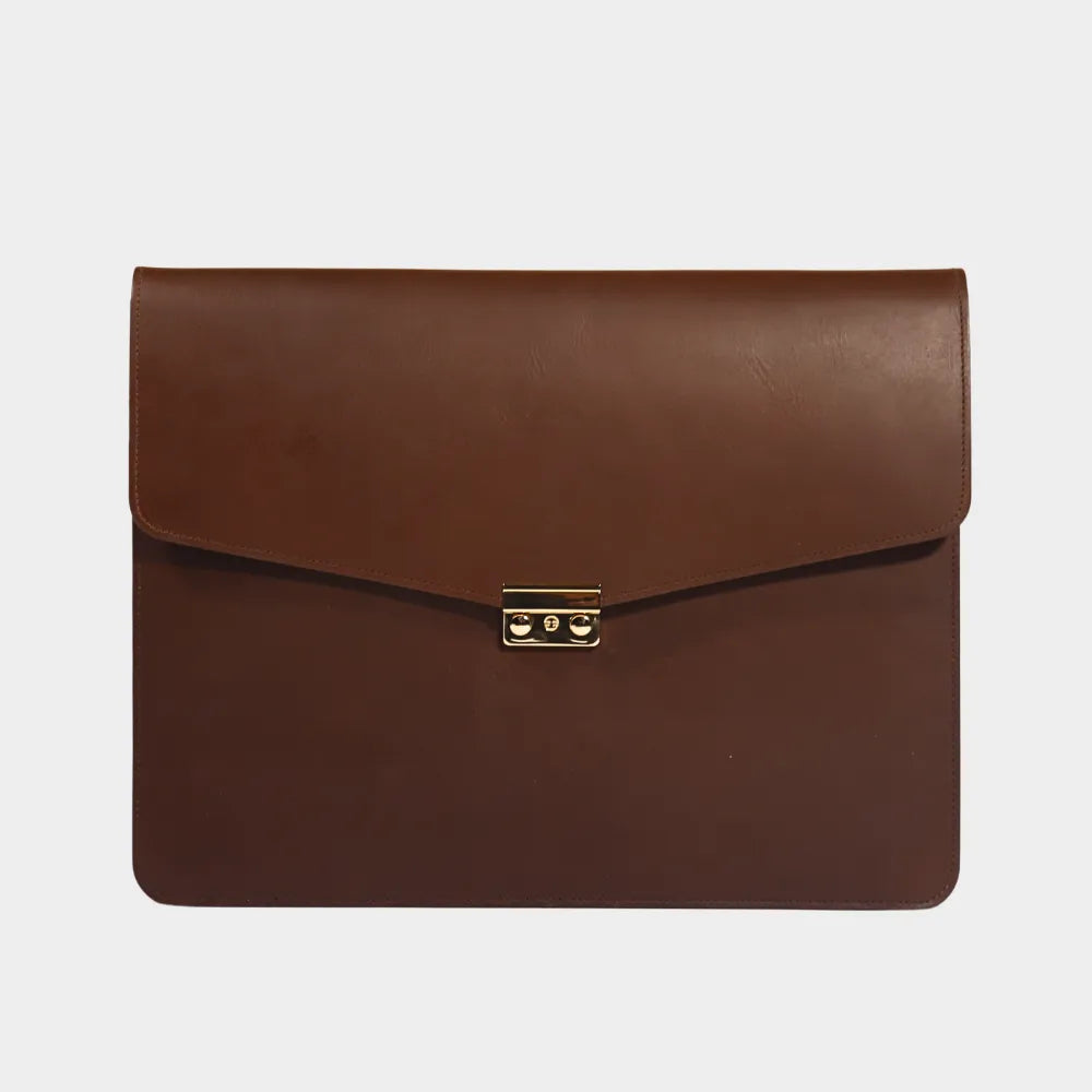 15" Lock Leather Portfolio Case
