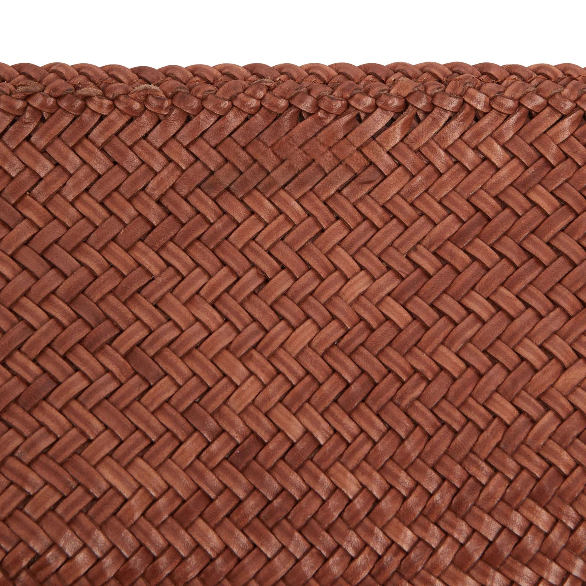 Half Moon Bag Tan Woven Leather