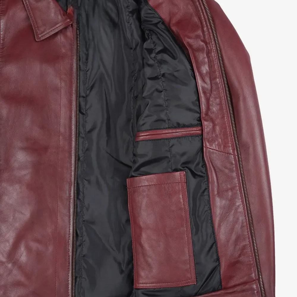 The Harrington Heritage – Burgundy Leather Jacket