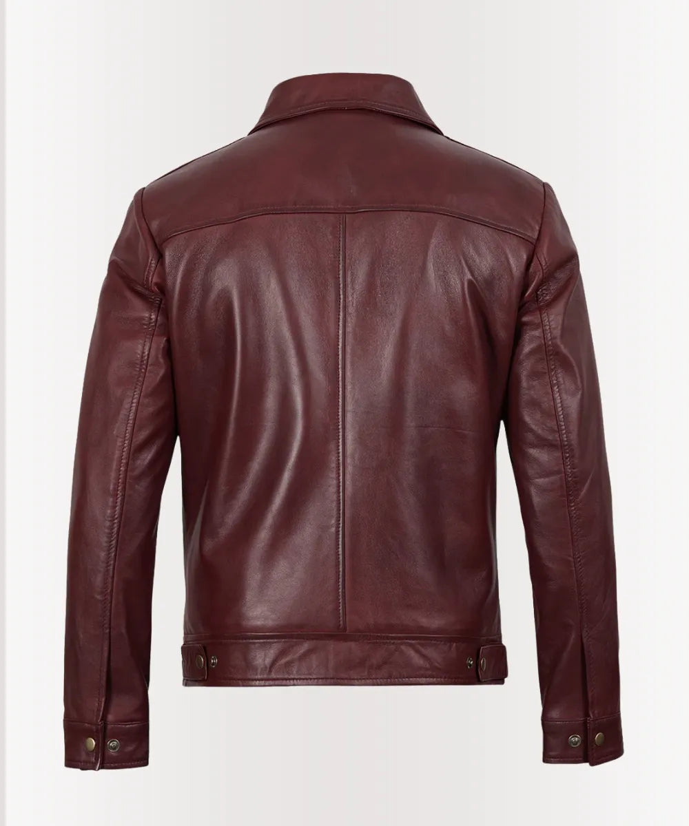 The Harrington Heritage – Burgundy Leather Jacket