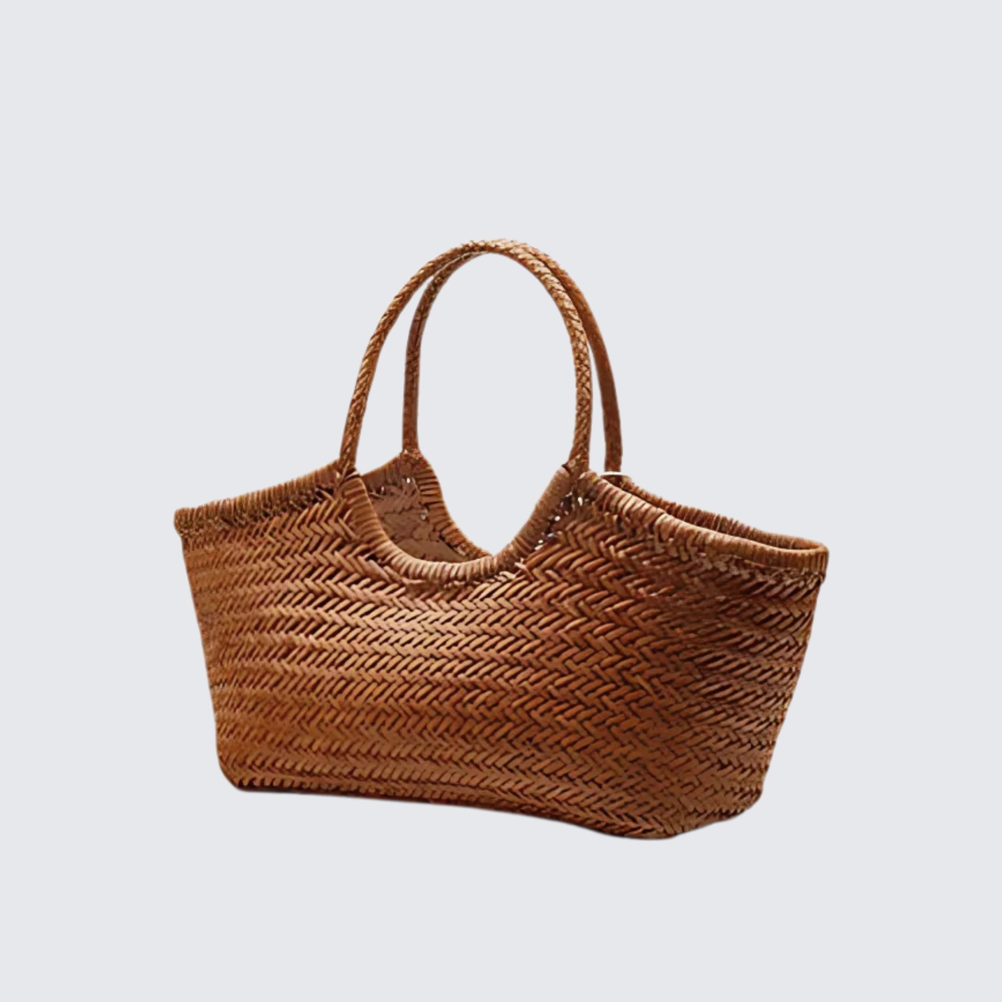 Woven Leather Basket Bag Handcrafted Premium Leather Tote