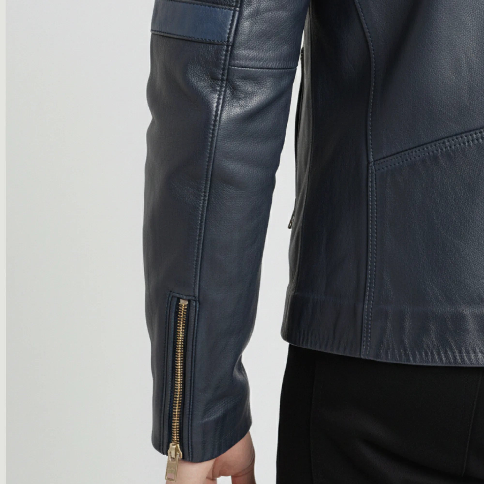 Men’s Black Cafe Racer Leather Jacket – Slim Fit Genuine Leather