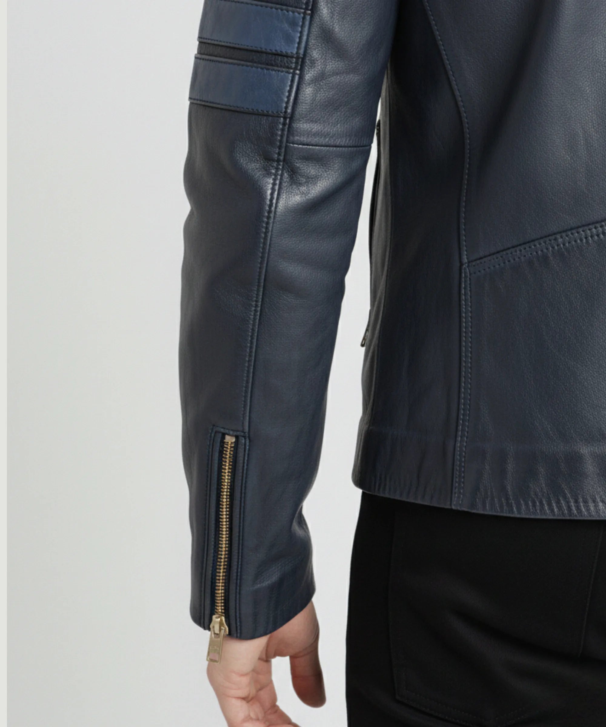Men’s Black Cafe Racer Leather Jacket – Slim Fit Genuine Leather