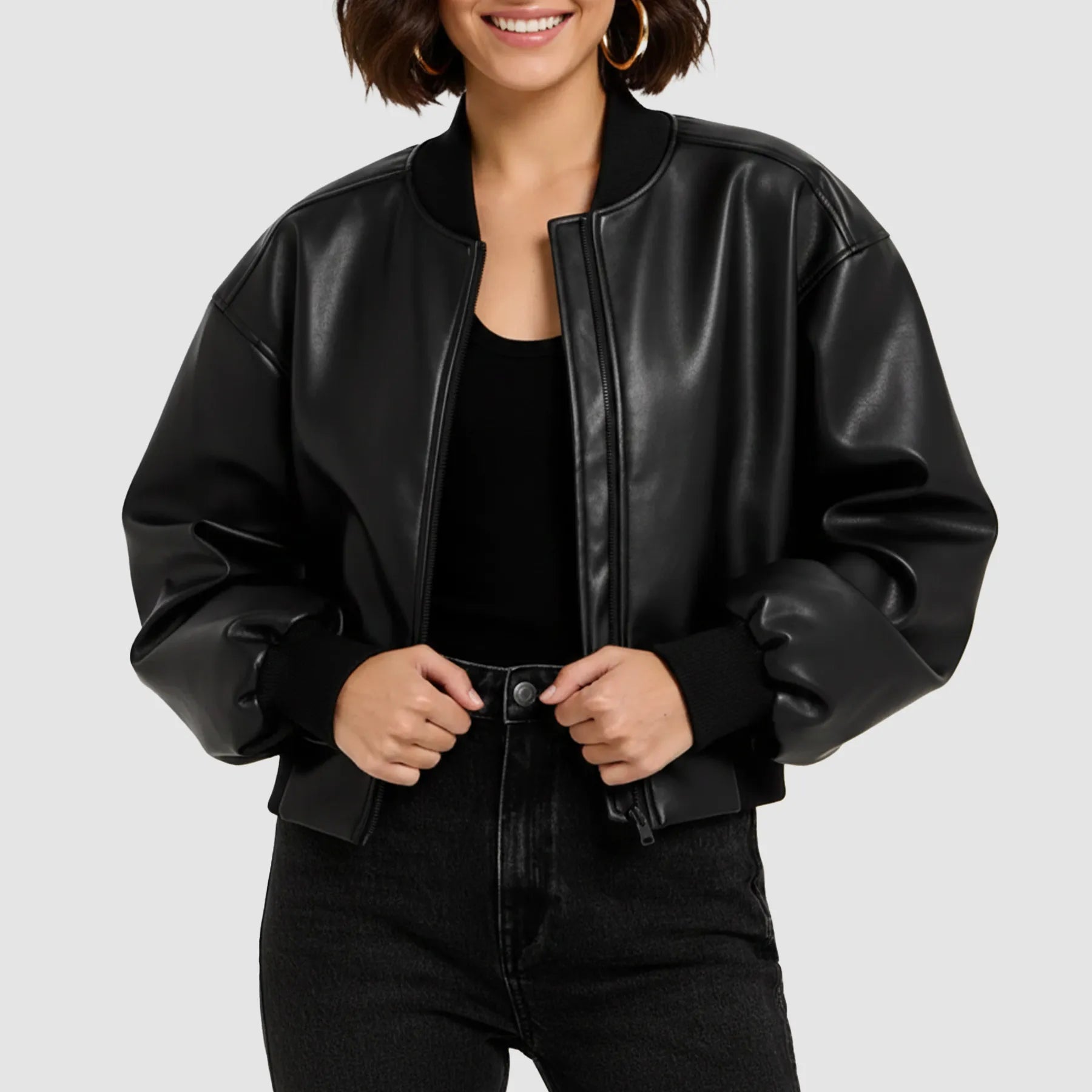 Sandra Bullock Black Bomber Leather Jacket