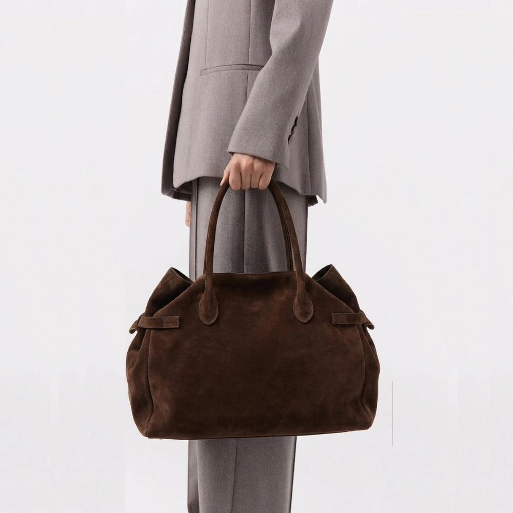 The Everyday Tote Bag Brown Suede