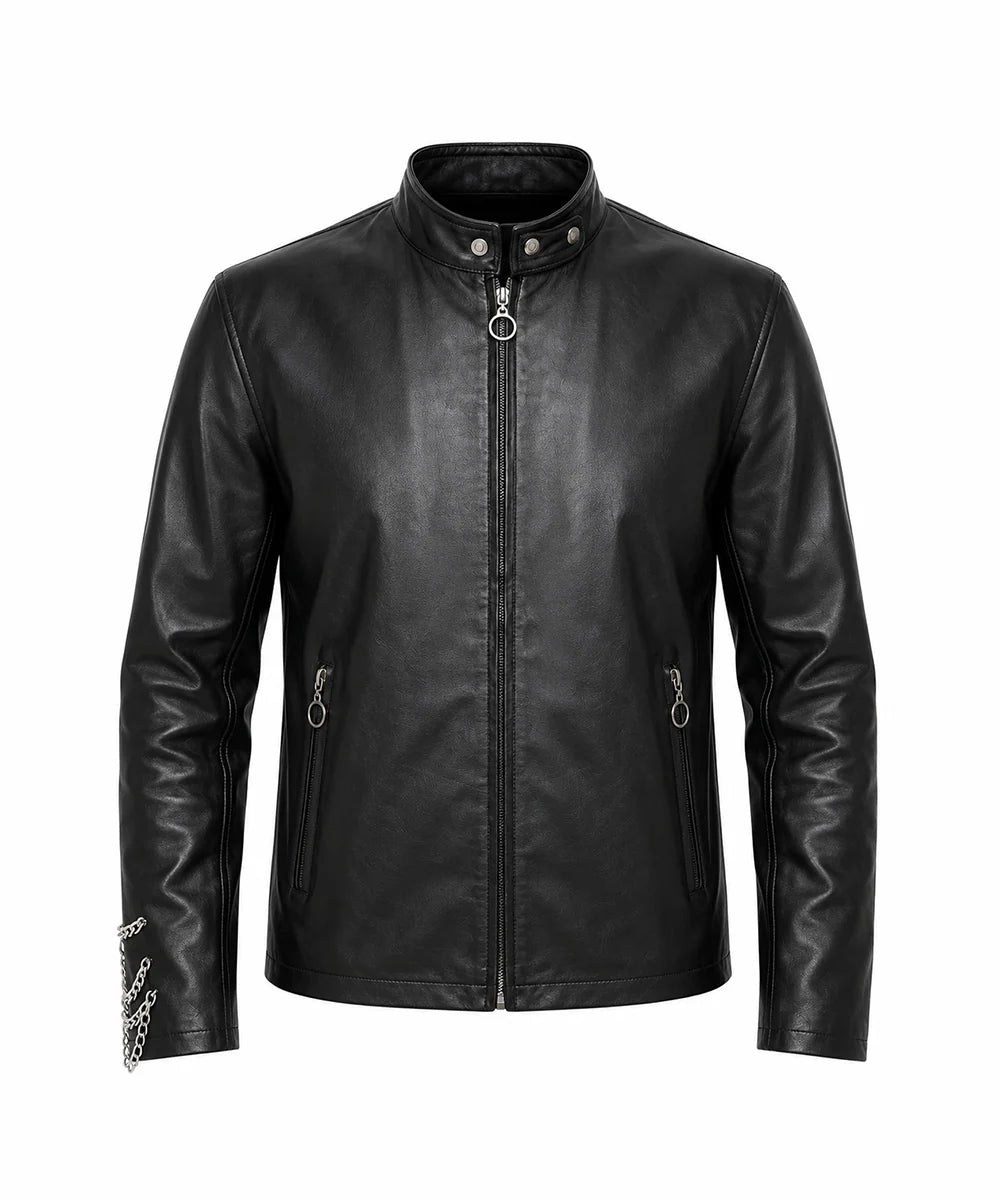 Eddie Munson black leather jacket inspired by Stranger Things