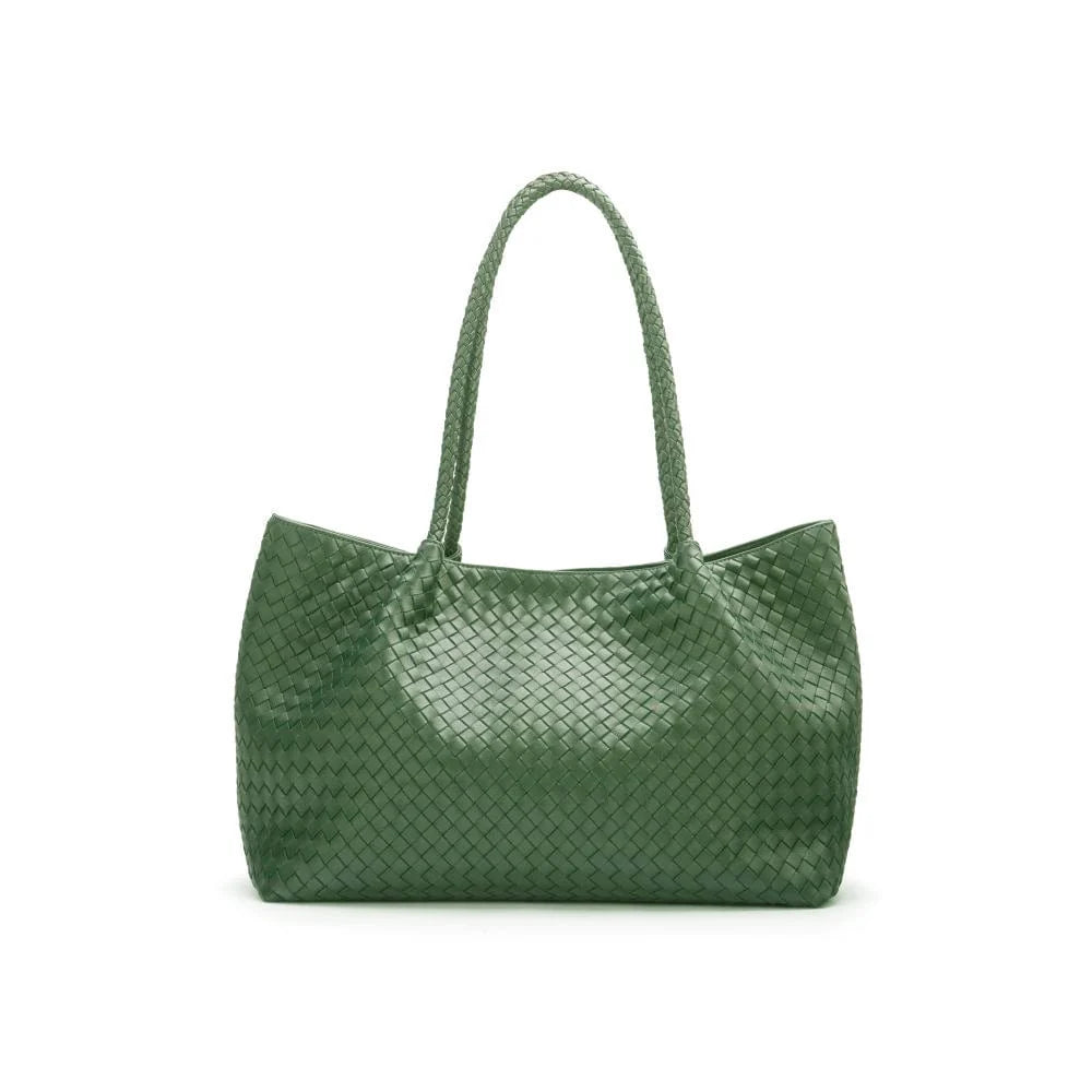 Cassidy Woven Slouchy Leather Bag – Green