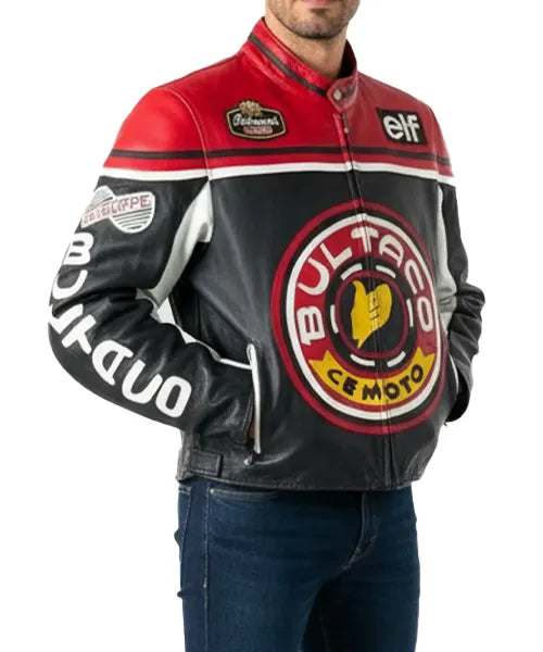 Bultaco Cemoto Racing Leather Jacket - Genuine Cowhide