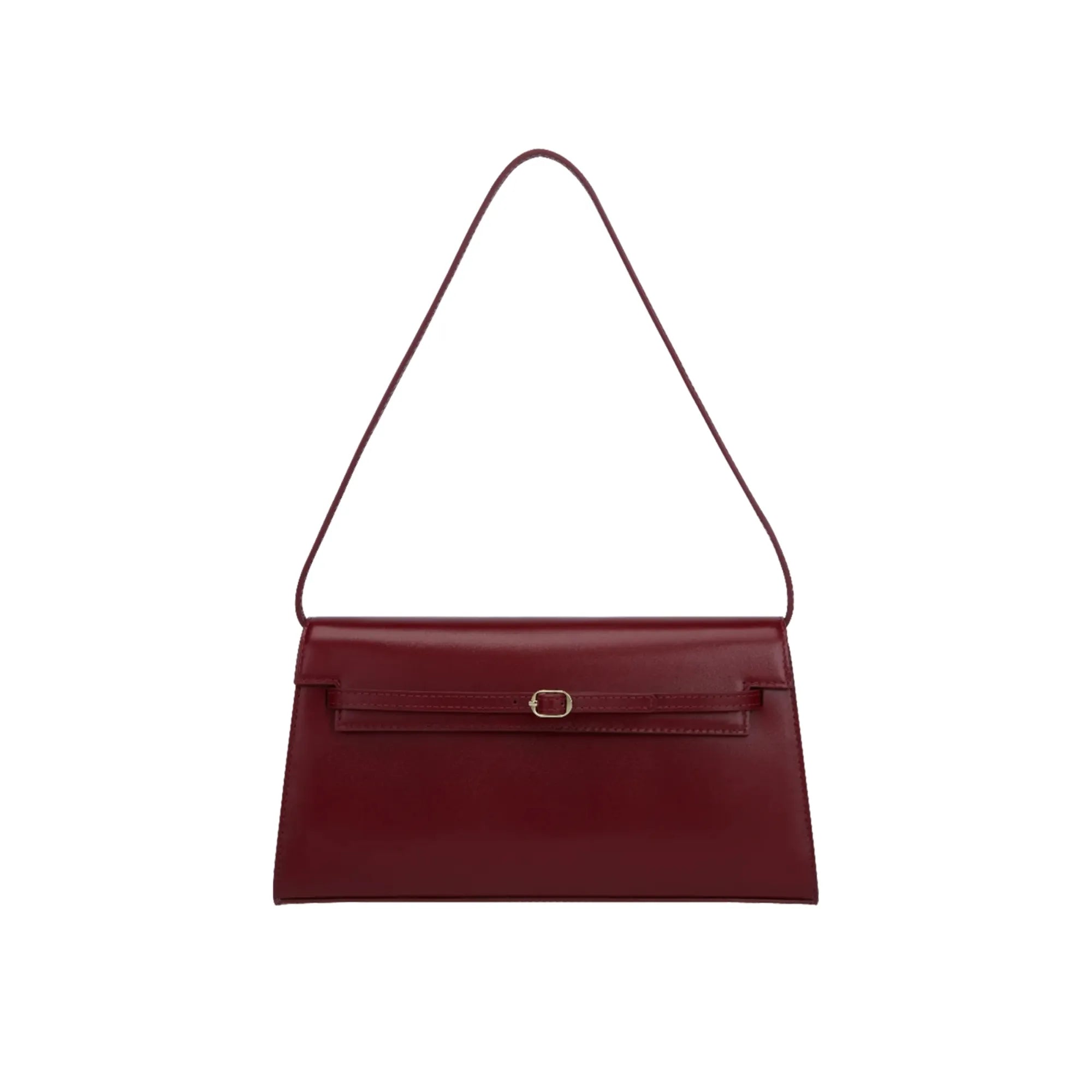 3-Way Baguette Bag – Maroon Nappa Calf Leather 