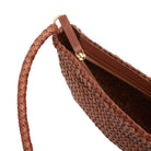 Half Moon Bag Tan Woven Leather