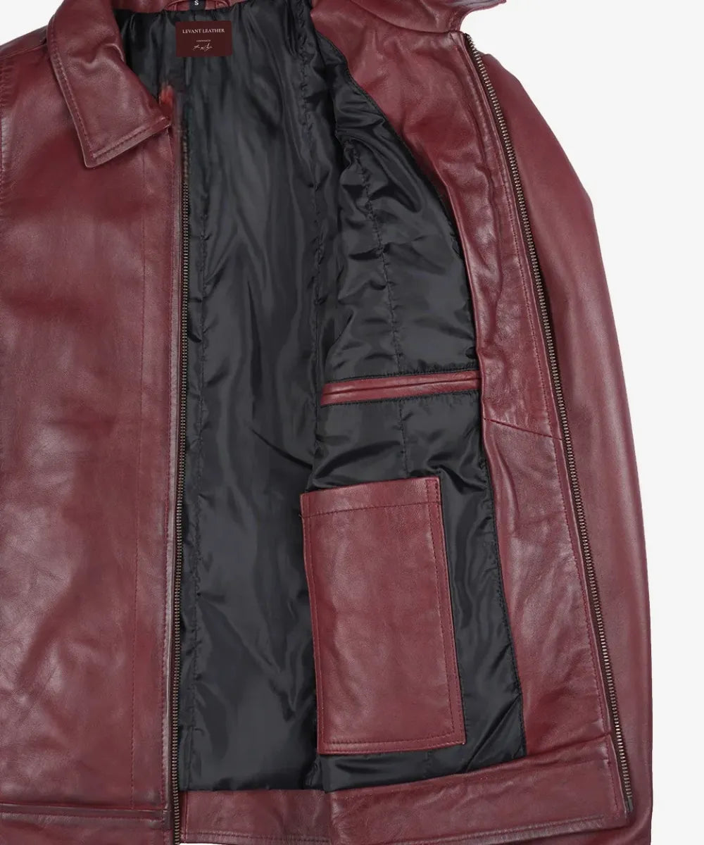 The Harrington Heritage – Burgundy Leather Jacket