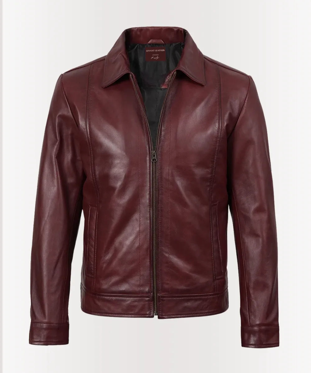 The Harrington Heritage – Burgundy Leather Jacket