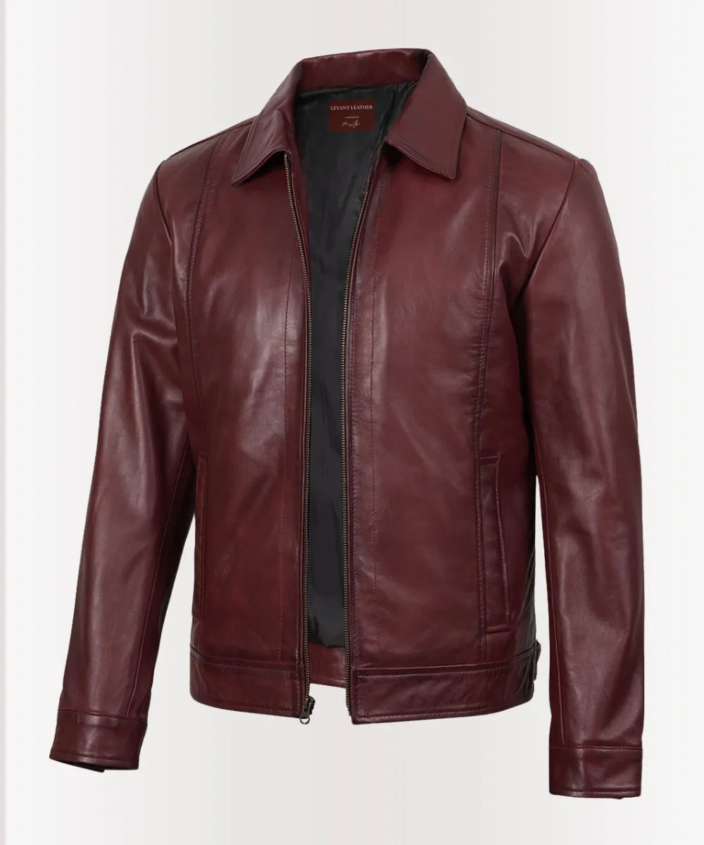 The Harrington Heritage – Burgundy Leather Jacket