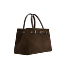 Espresso Suede Mini Book Tote Bag
