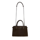 Espresso Suede Mini Book Tote Bag