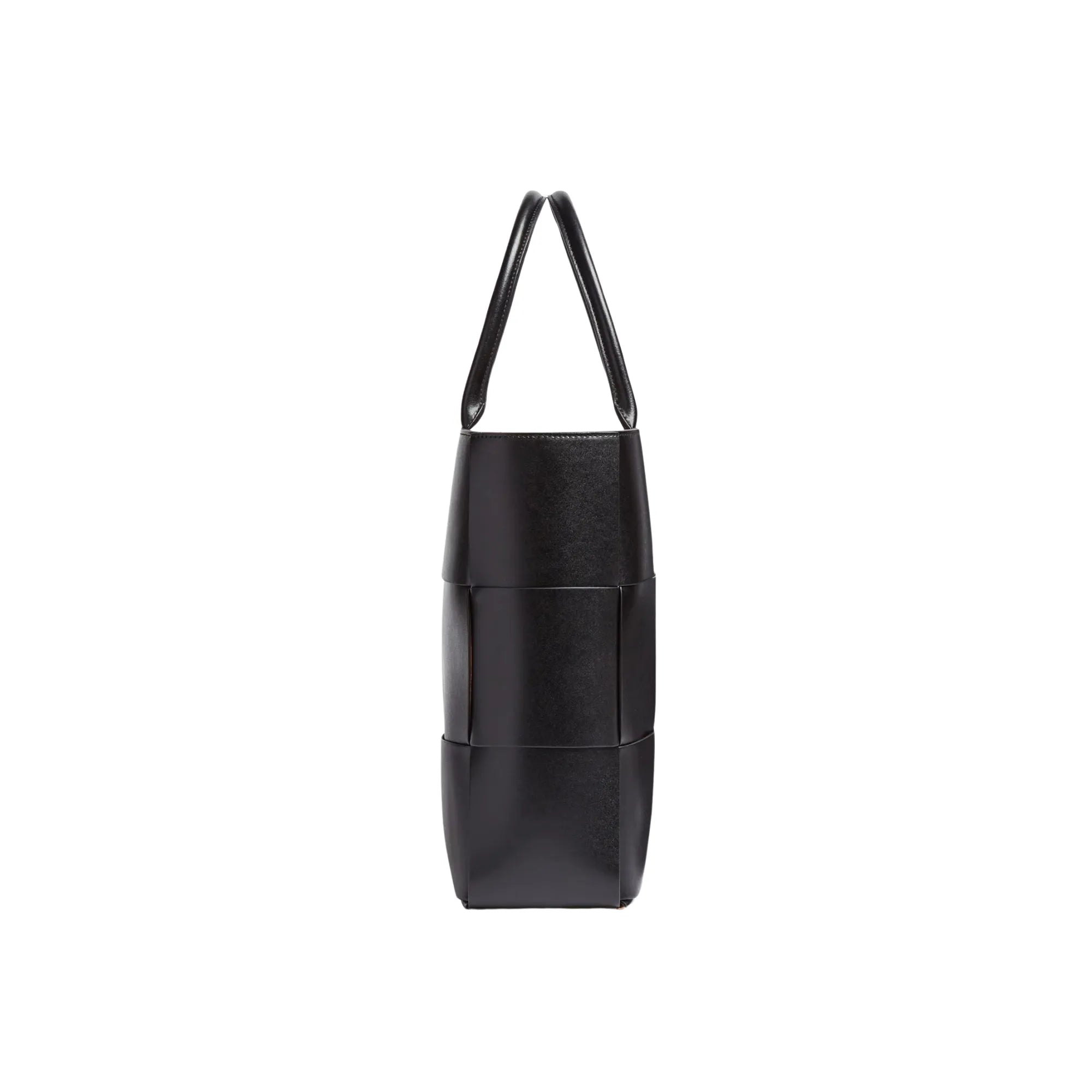 Large Arco Tote Woven leather Bag in Nero