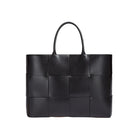 Large Arco Tote Woven leather Bag in Nero