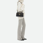 Intrecciato Bang Bang Leather Vanity Bag - Black