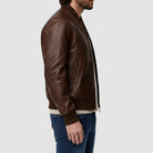 Men’s Brown Leather Bomber Jacket