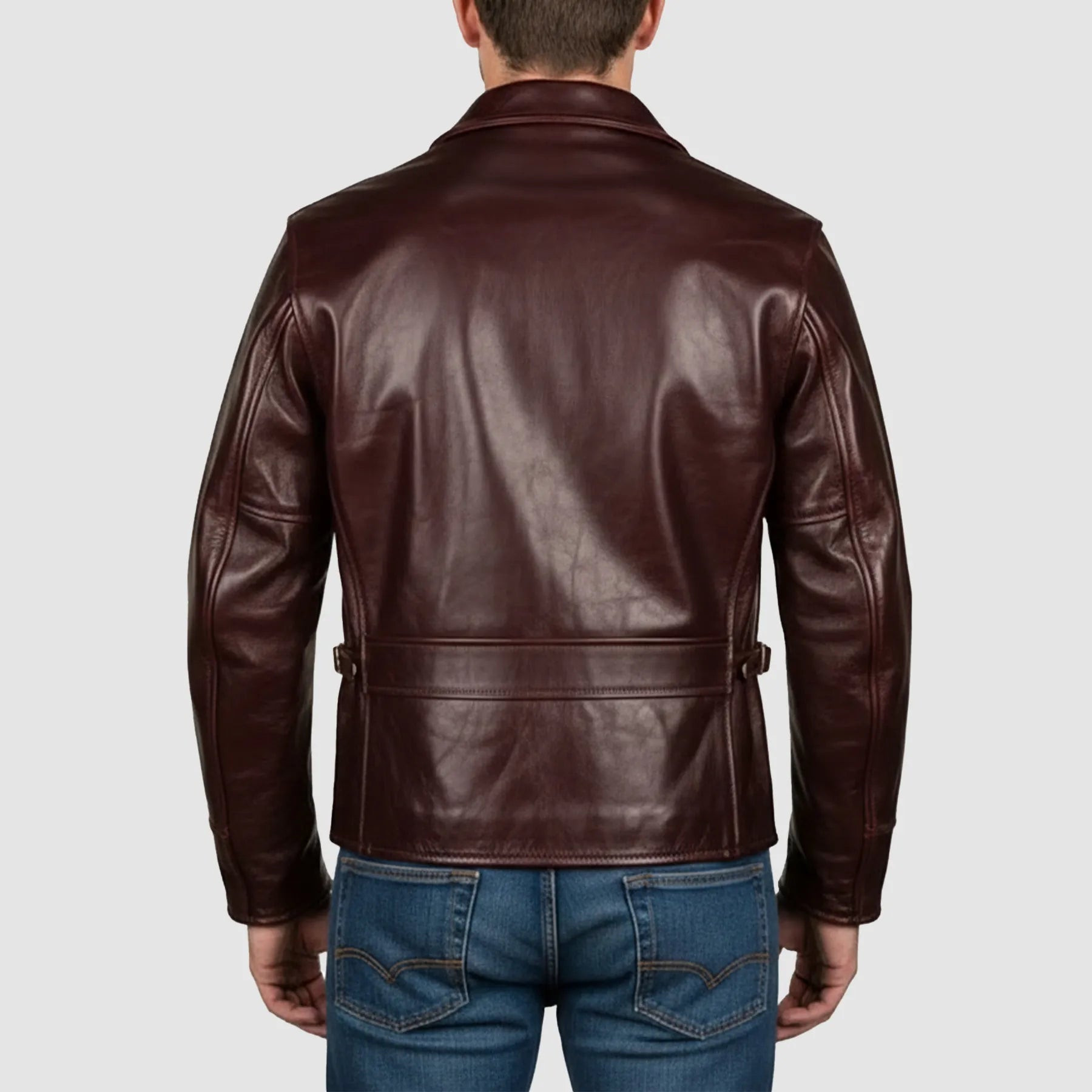 1930s Half Belt Leather Jacket