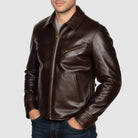 1930s Half Belt Leather Jacket