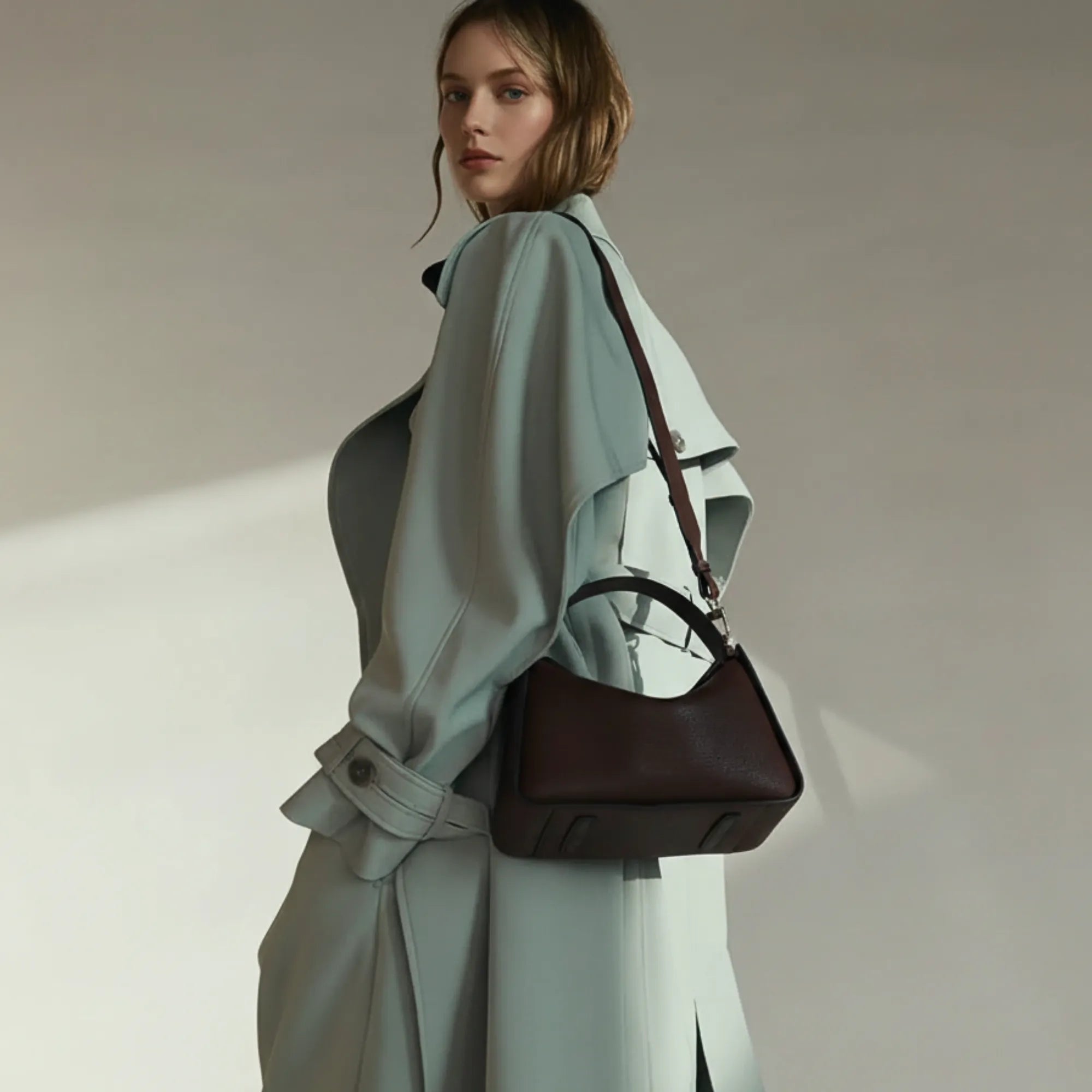 Clementine Bag Coffee Pebbled Leather Crossbody