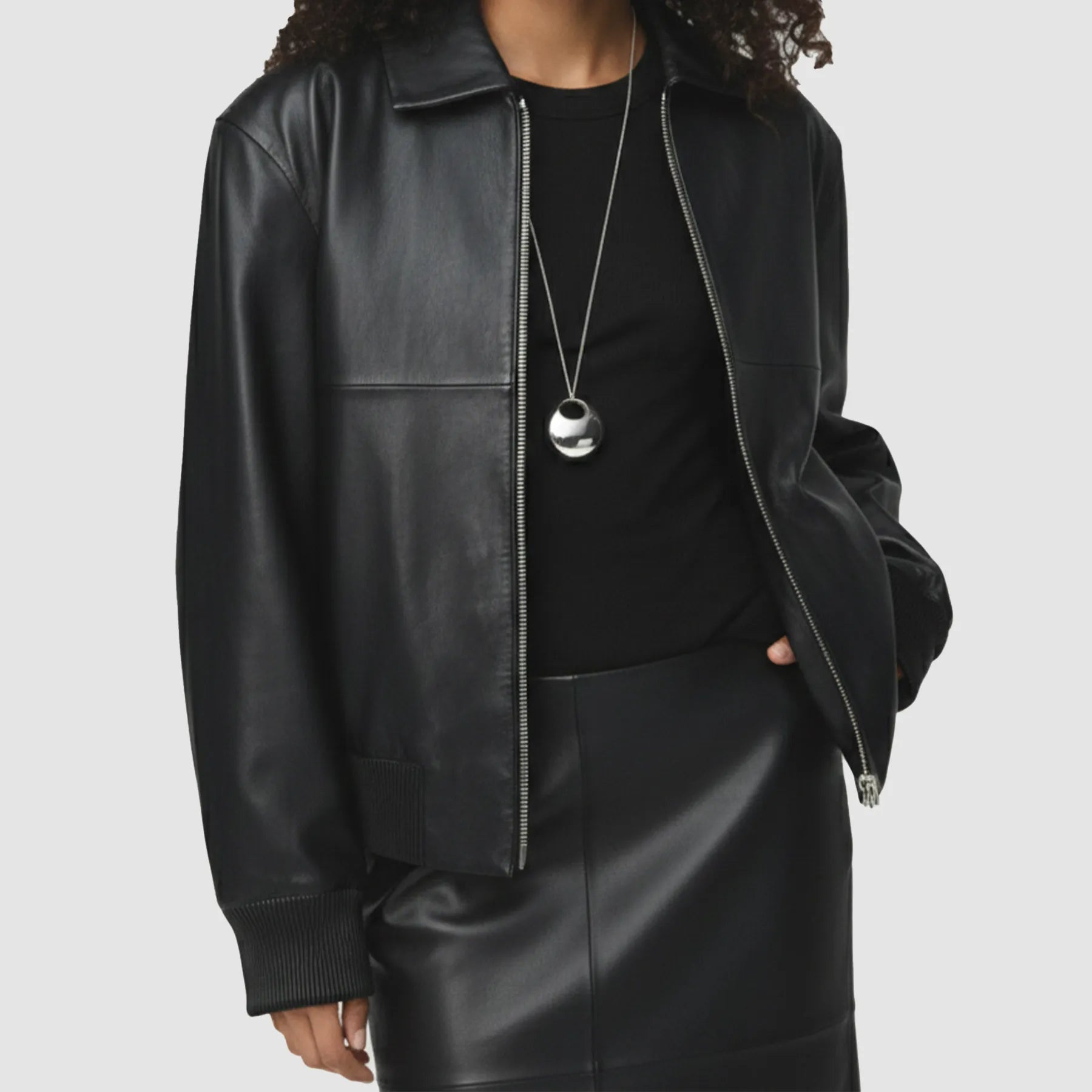 Oversized Leather Jacket For Women's – Bold in Black