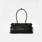 Y2K Double Buckle Black Leather Shoulder Bag – LWG Gold