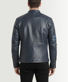 Men’s Black Cafe Racer Leather Jacket – Slim Fit Genuine Leather