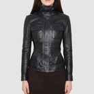 Y2K Black Leather Moto Jacket