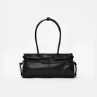 Y2K Double Buckle Black Leather Shoulder Bag – LWG Gold