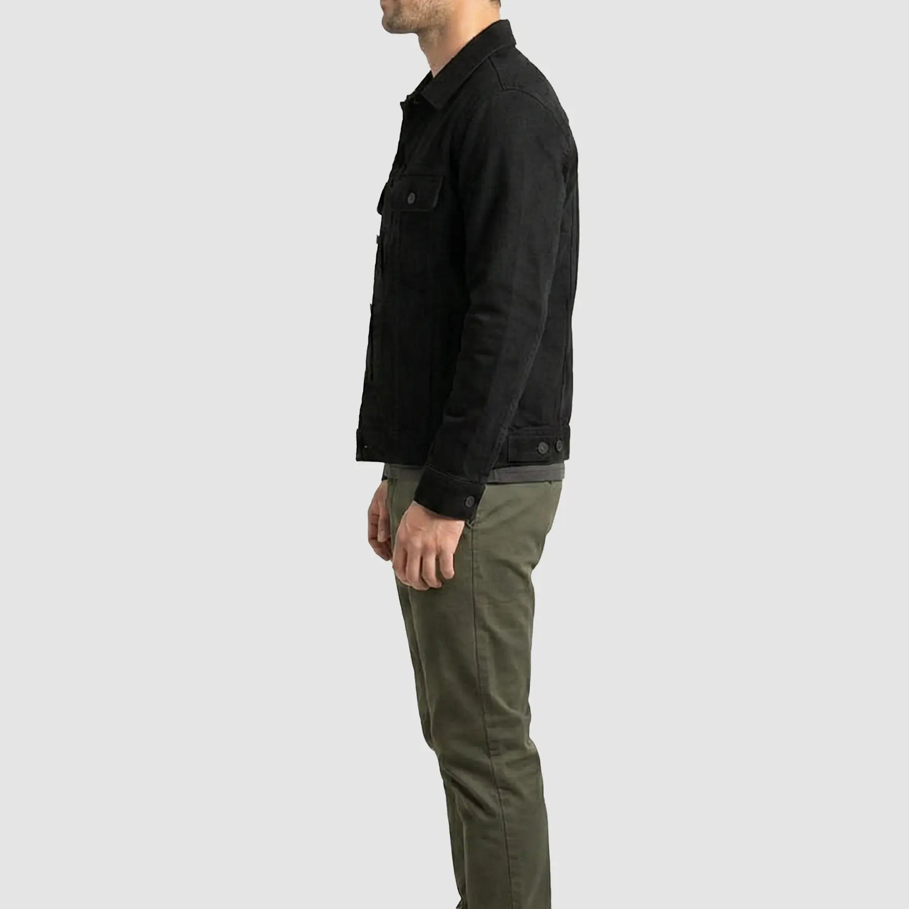 Men's Denim Trucker Jacket – Classic Black