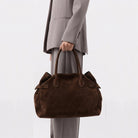 The Everyday Tote Bag Brown Suede