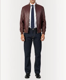 Levant Heritage Mens Burgundy Leather Jacket
