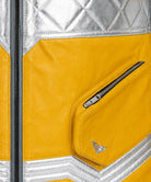 Premium David Martinez Leather Jacket from Cyberpunk Edgerunners in yellow, ideal for anime cosplay, gaming conventions, collectors, and everyday streetwear.