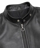 Eddie Munson inspired leather jacket with snap-tab collar