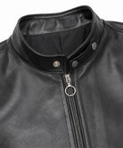 Eddie Munson inspired leather jacket with snap-tab collar