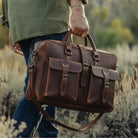 Flight Bag Leather Briefcase Bag