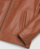 Men's Leather Harrington Jacket styled for casual and smart casual wear with premium genuine lambskin leather.