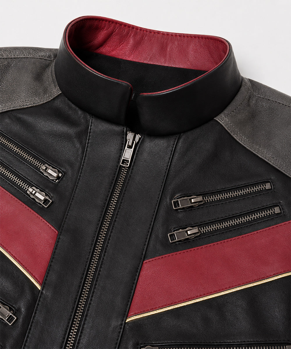 Men's Spider Man leather jacket inspired by the Miles Morales style, ideal for casual wear, cosplay events, comic conventions, and streetwear fashion.