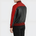Men’s Black and Red Leather Varsity Jacket