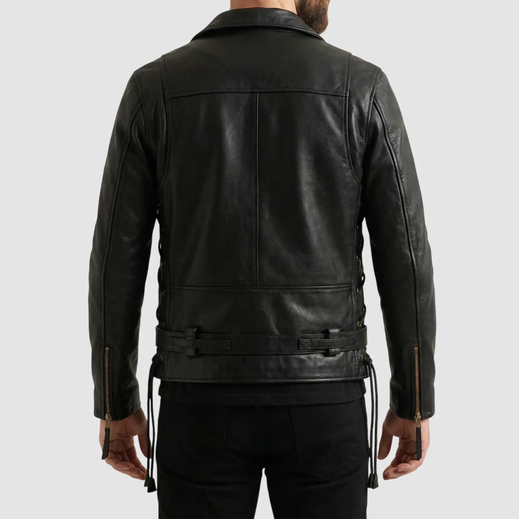 Terminator 2 Black Biker Leather Jacket for Men