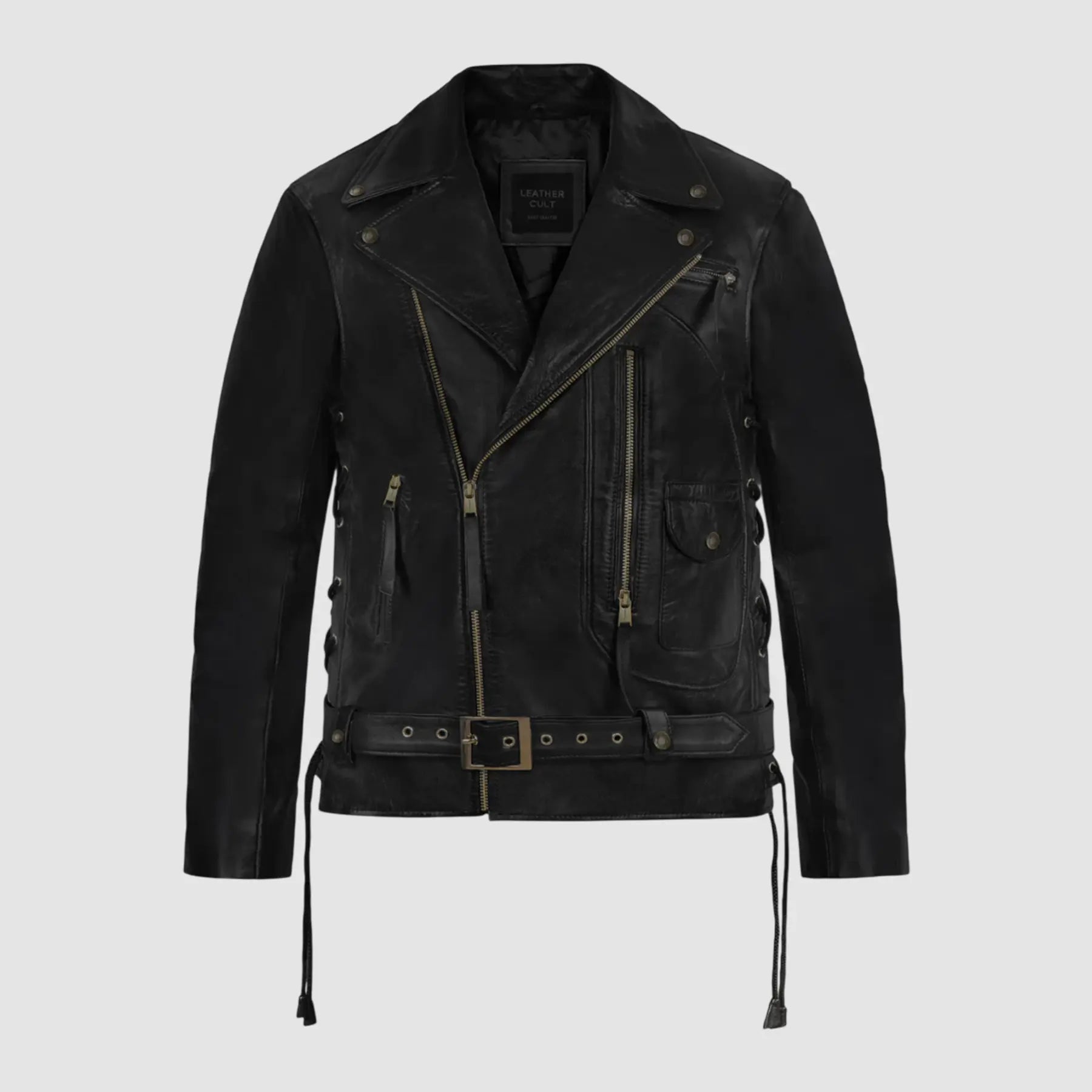 Terminator 2 Black Biker Leather Jacket for Men