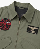 Tom Cruise Top Gun green jacket featuring the original flight bomber style from Top Gun.