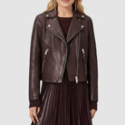 Women’s Oxblood Leather Biker Jacket