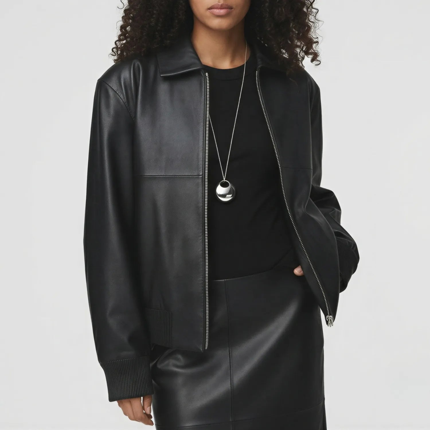 Oversized Leather Jacket For Women's – Bold in Black