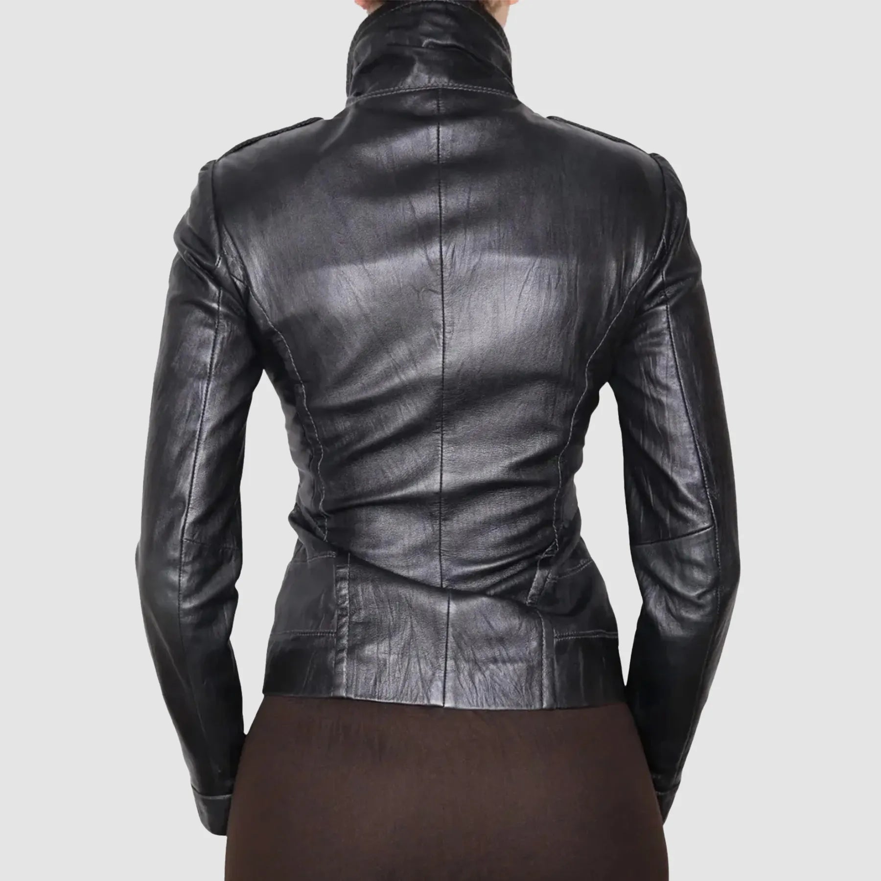 Y2K Black Leather Moto Jacket