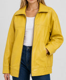 yellow-leather-jacket-women-detail